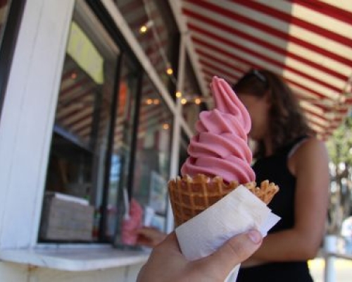 ice cream at an ice cream shop