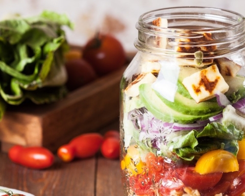 Salad in a mason jar