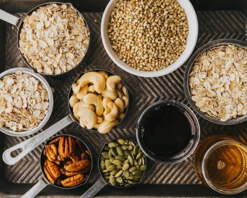 Tray with gluten-free foods