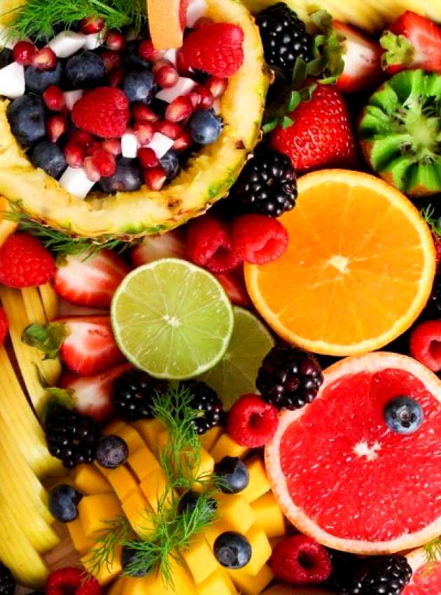 colorful fruit on a white background