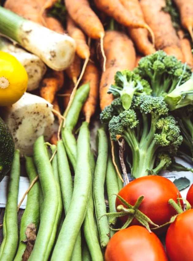 several colorful vegetables