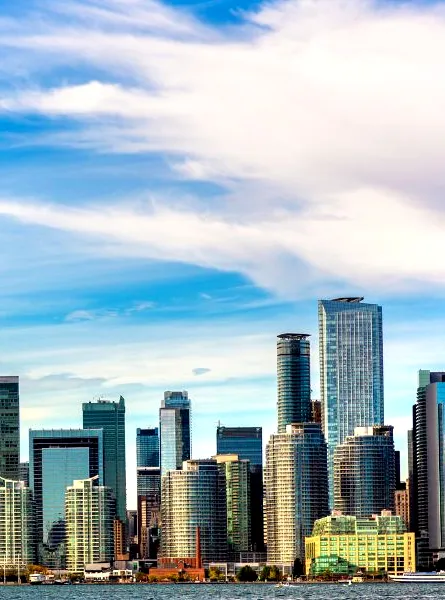 skyliner of toronto with cloudy sky