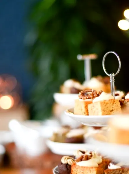 small cakes on trays