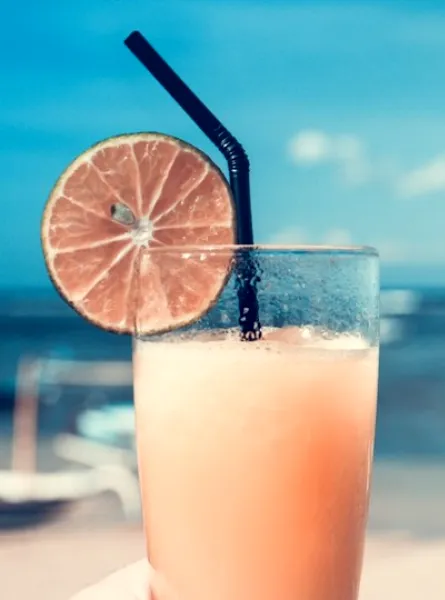 a cocktail on the beach