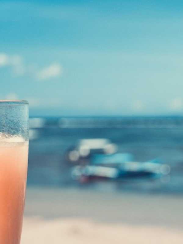 a cocktail on the beach