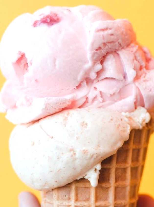 white and pink ice cream cone 