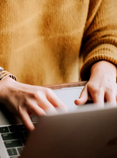 A dietitian working on her laptop 