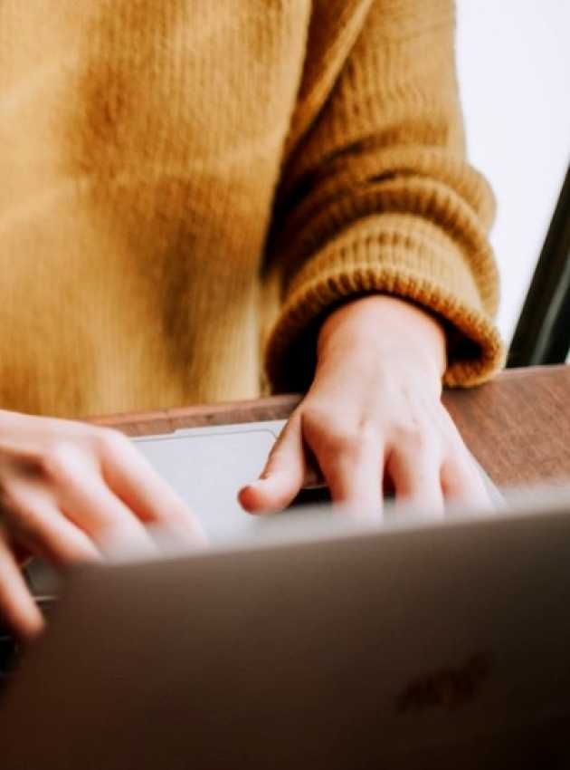 A dietitian working on her laptop 