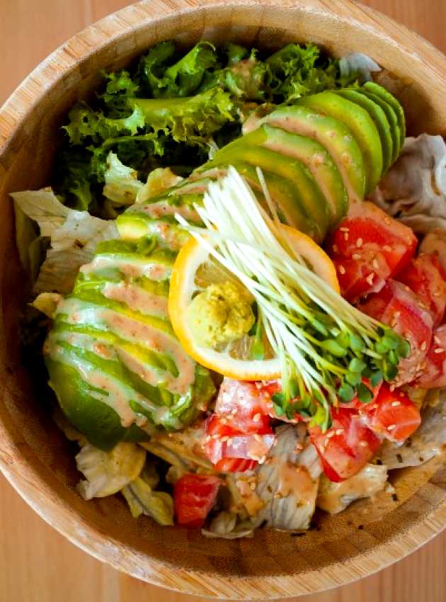 salad bowl with cutlery