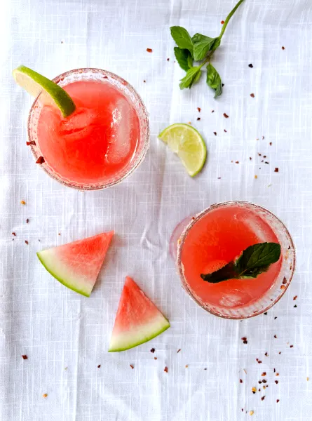Cocktail melon d’eau et menthe