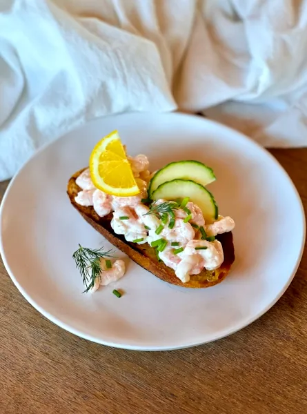 Skagen Toast (Nordic Shrimp Toast) Healthy Recipe