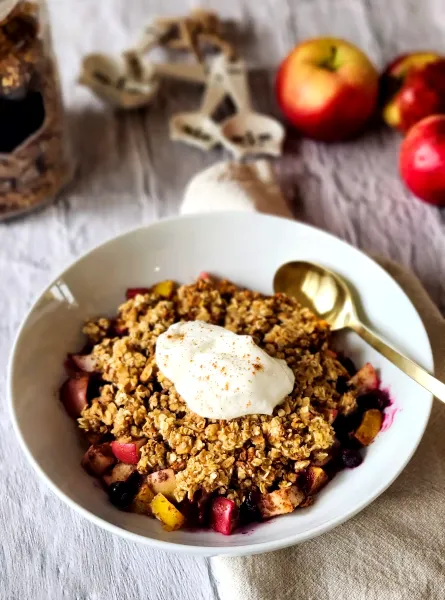 Croustade aux fruits au micro-ondes ÉquipeNutrition Microwave Fruit Crisp TeamNutrition