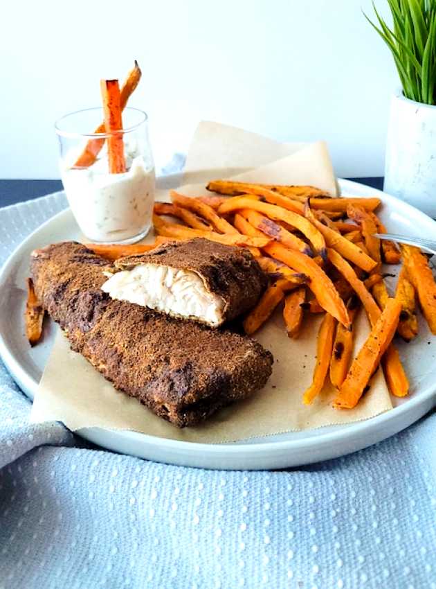 Fish and chips et frites de patate douce faciles