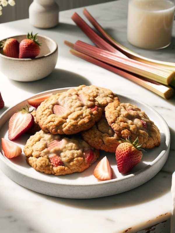 Biscuits fraise, rhubarbe et chia