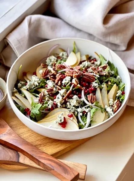 Salade de poires, grenade et fromage bleu ÉquipeNutrition Pear, Pomegranate, and Blue Cheese Salad TeamNutrition