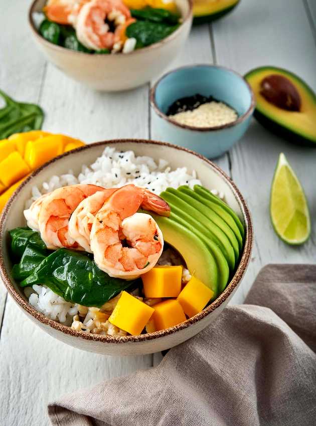 Poke bol crevettes - shrimp poke bowl