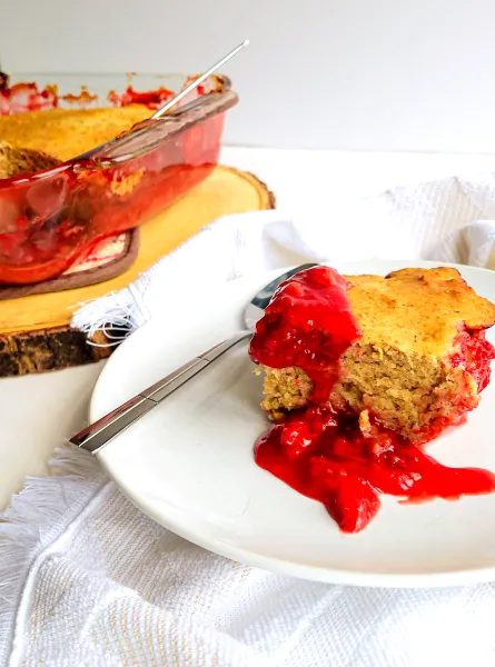 Pouding aux fraises, réduit en sucre