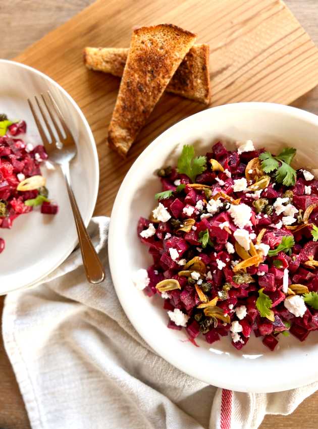 Tartare de betteraves et pamplemousse