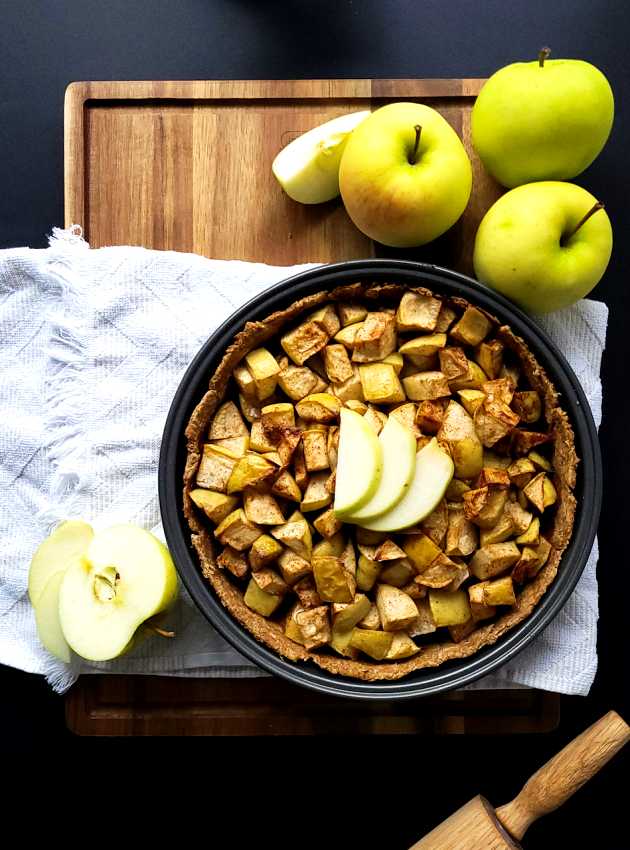 Tarte aux pommes réduite en sucre