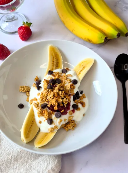 Banana-split pré-workout avant entraînement ÉquipeNutrition