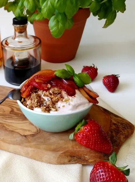 Maple and Balsamic Glazed Fruit