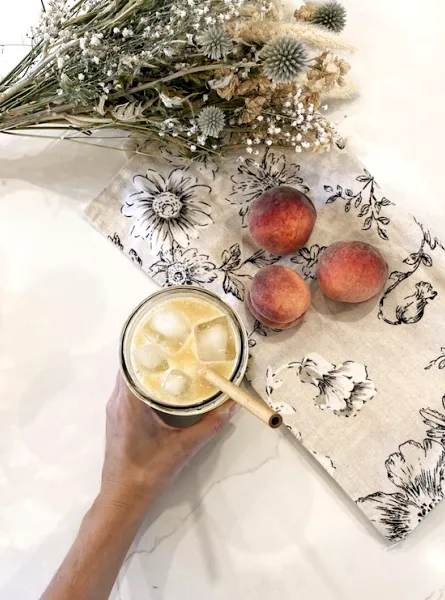 Sparkling Passion Fruit and Peach Mocktail