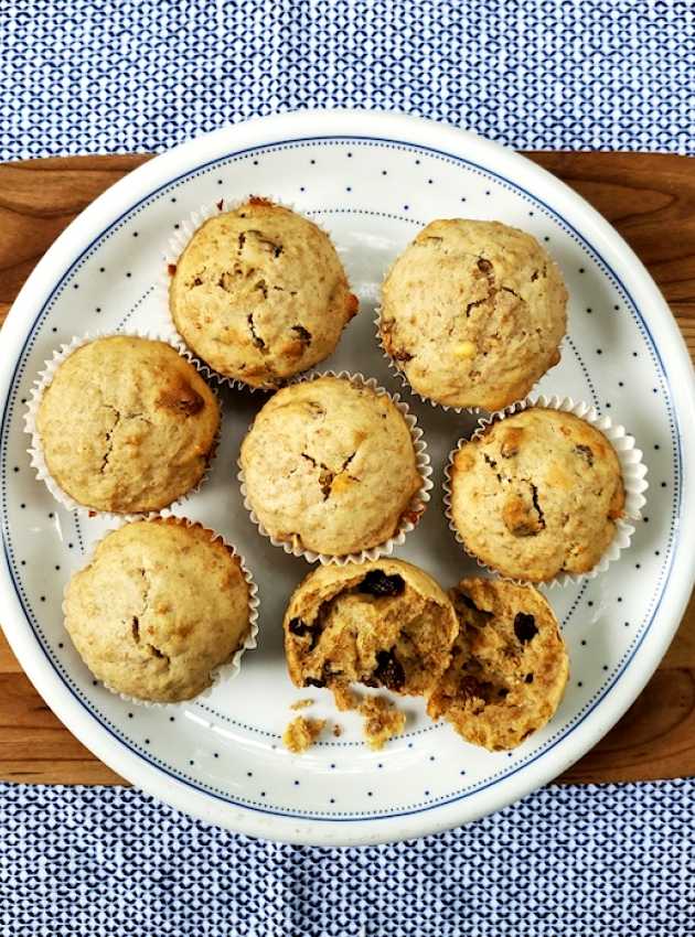 Muffins aux raisins secs riches en fibres