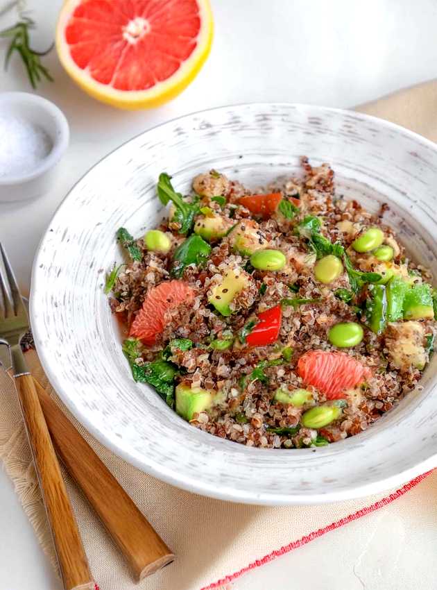 Quinoa Salad with Grapefruit and Edamame - Salade quinoa pamplemousse edamame