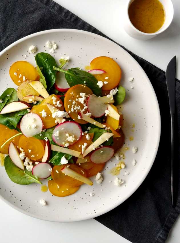 Winter Salad with Yellow Beets