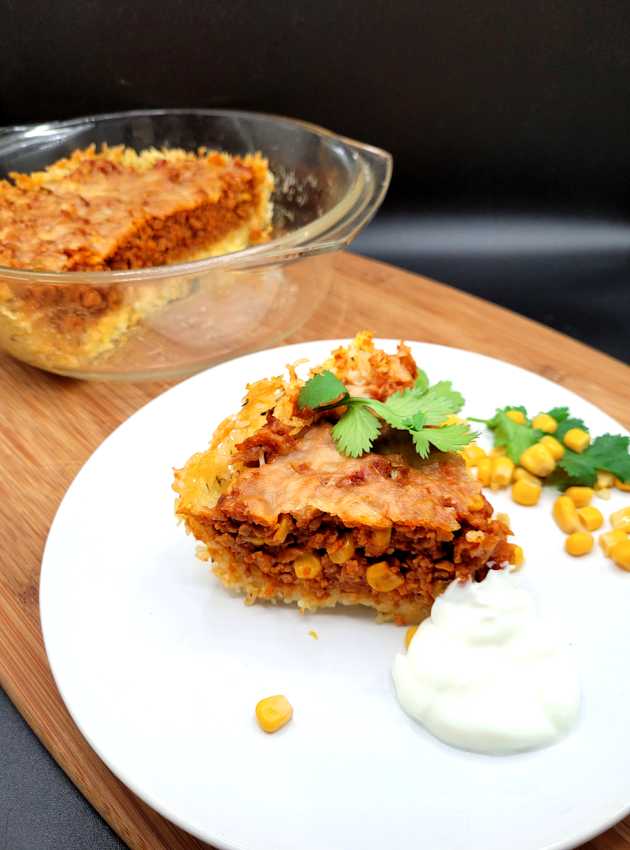 Tarte végé à la mexicaine sur croûte de riz